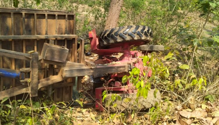 Tractor Struck in Tree