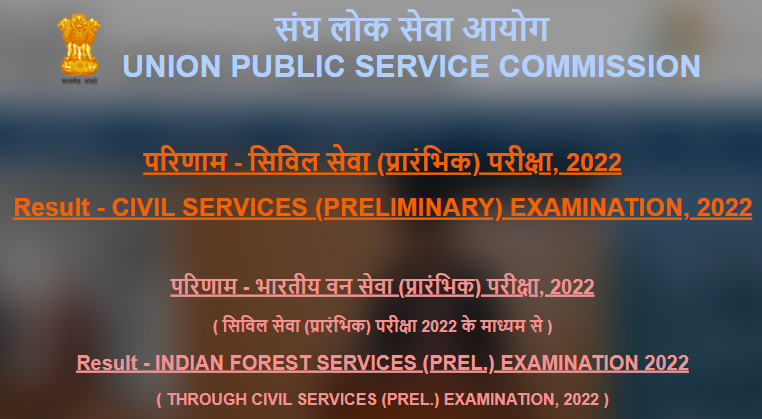 UPSC Civil Services Prelims Result 2022