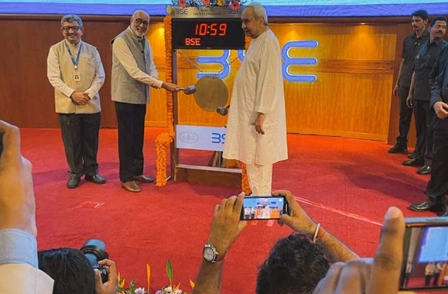 CM Naveen patnaik rang opening bell of BSE