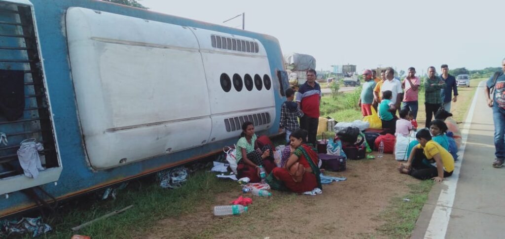 Passenger Bus Overturned