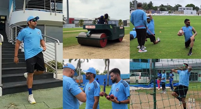 Team India practicing in Dominica