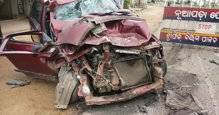 Car collides with truck